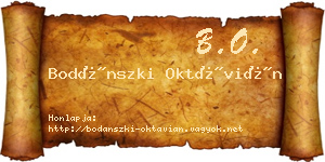 Bodánszki Oktávián névjegykártya